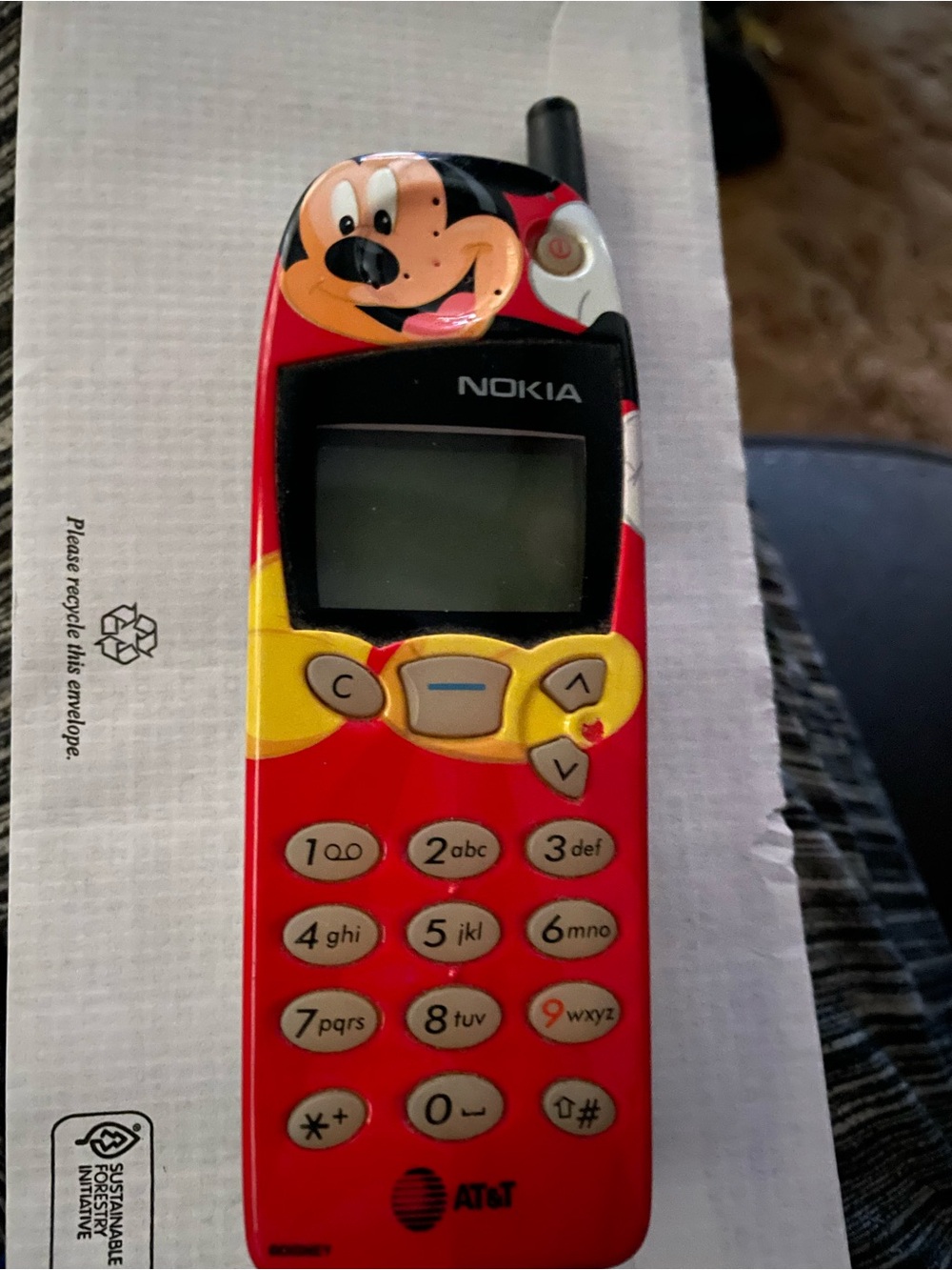 Nokia Red Mickey Mouse Themed Cell Phone